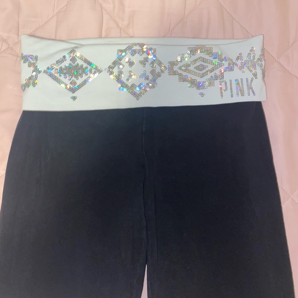 flared yoga pants victoria’s secret PINK fold over